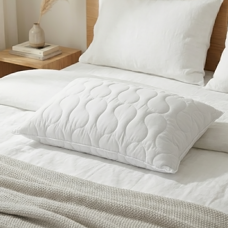 Protector de almohada acolchado blanco 70x50 cm